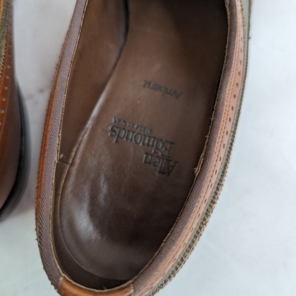 Allen Edmonds Oxfords Womens Size 7 Brown Green Leather AA Narrow Flats - Picture 8 of 12